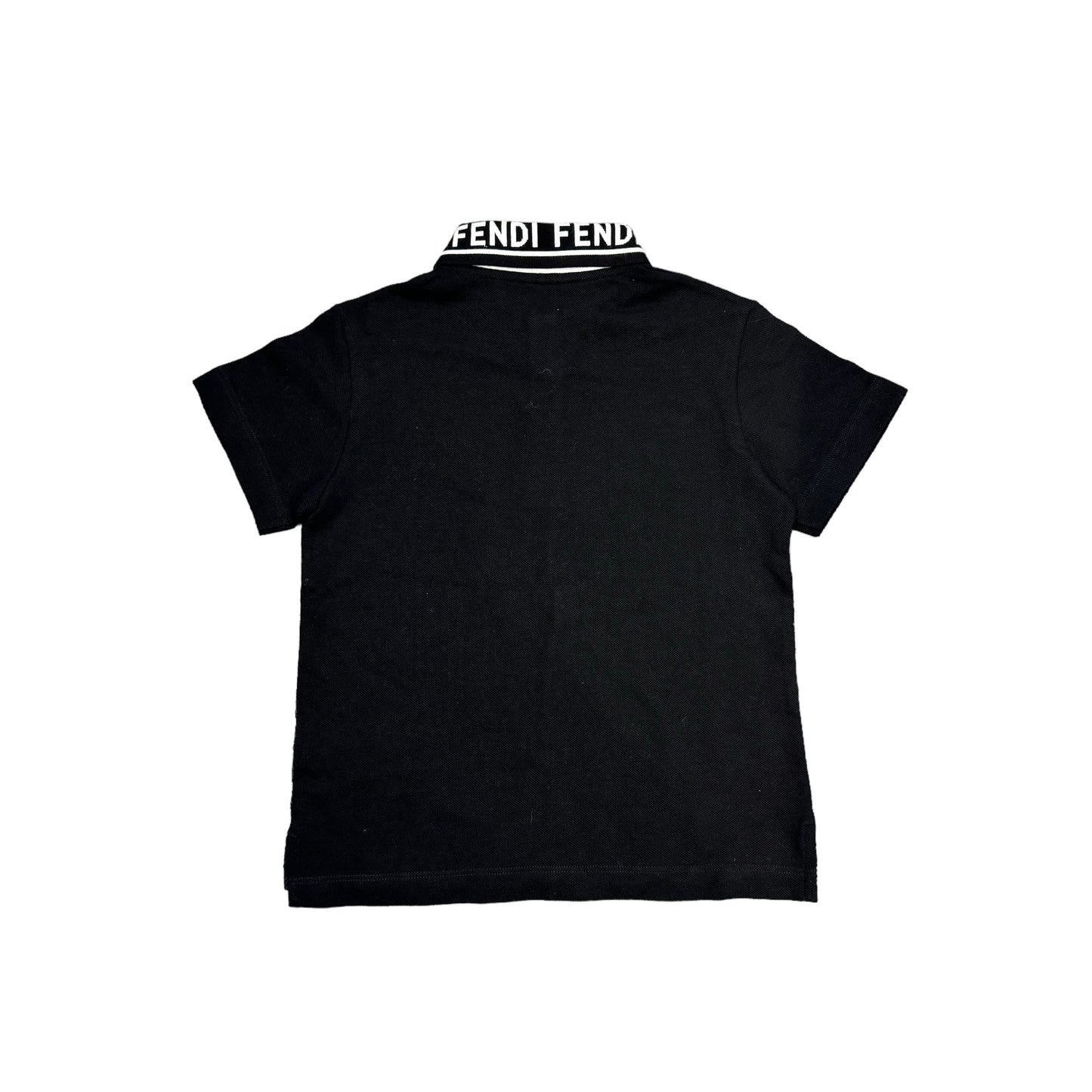 Fendi Kids Black Cotone Piquet Nero Polo-Shirt