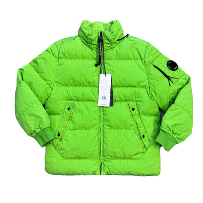 Cp Company Kids Green Garment Dyeing Down with Hidden Hood Jacket