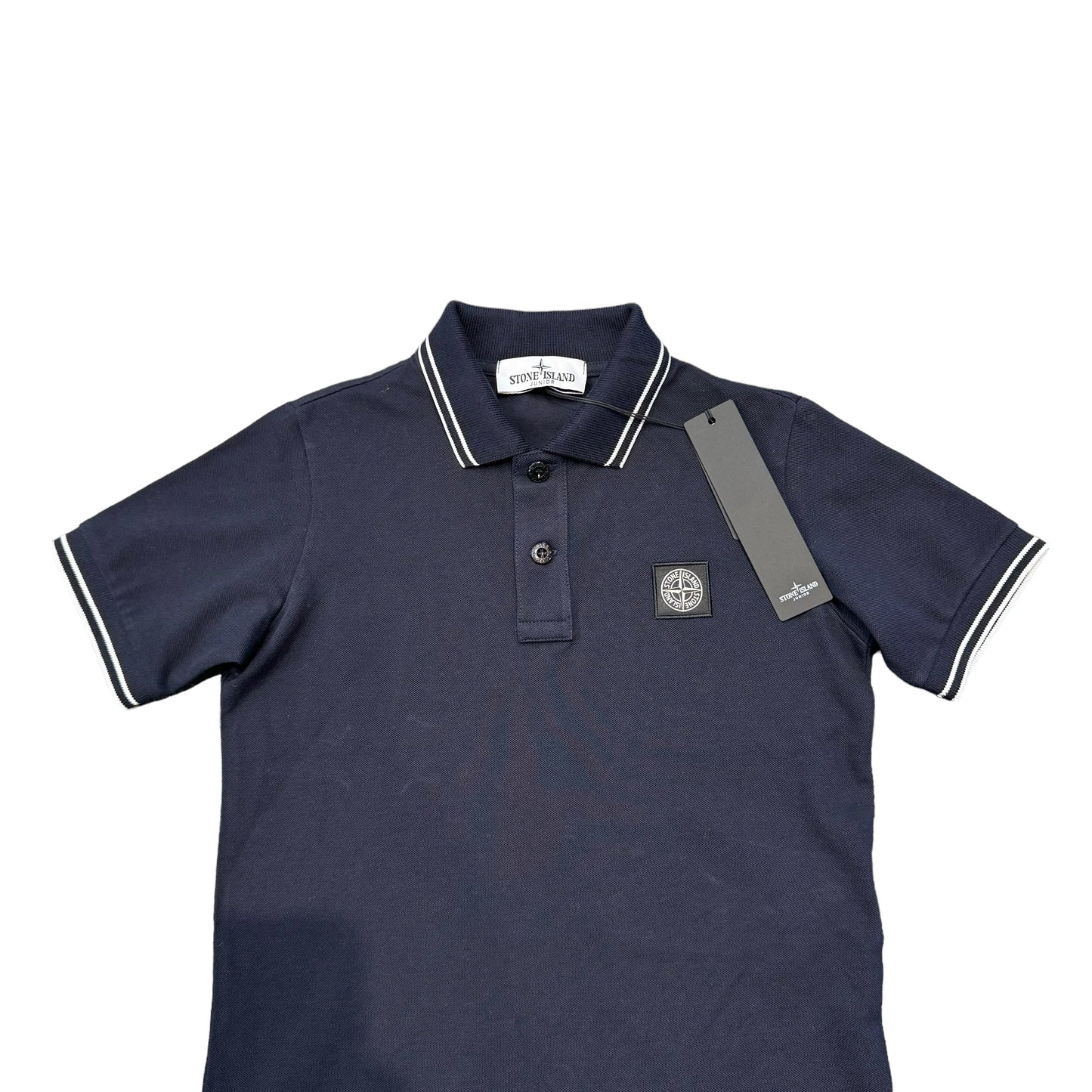 Stone Island Junior Navy Blue Box Logo Polo Shirt