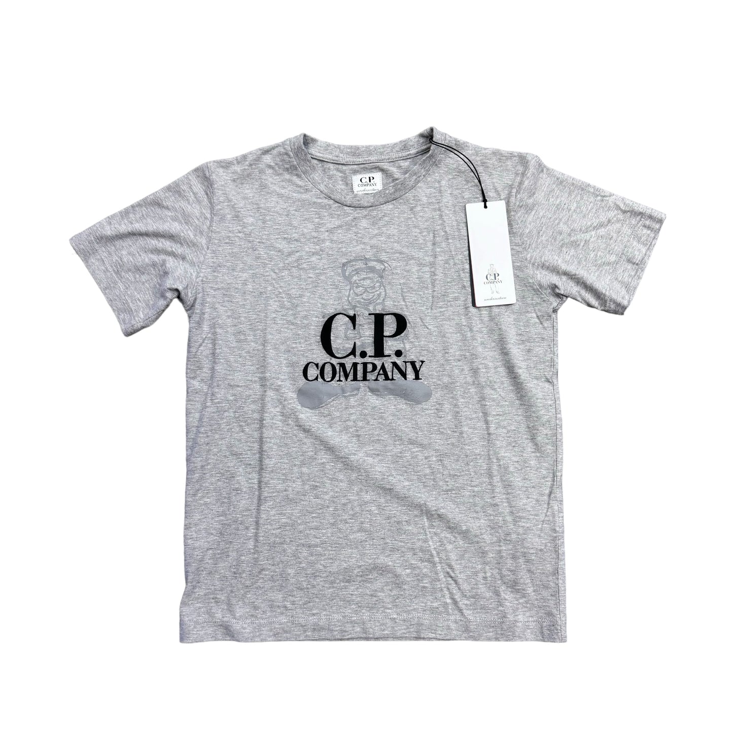 CP Company Kids Grey Jersey 30/1 Spell Out TShirt