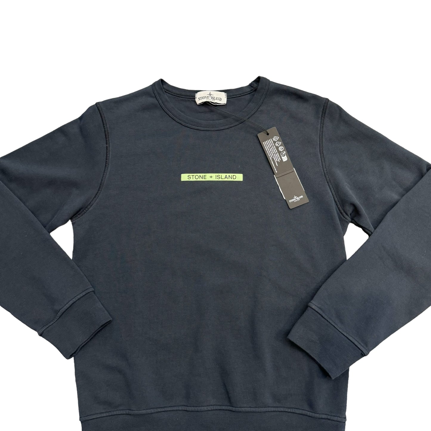 Stone Island Junior Navy Blue Micro Graphic Crew-Neck Jumper