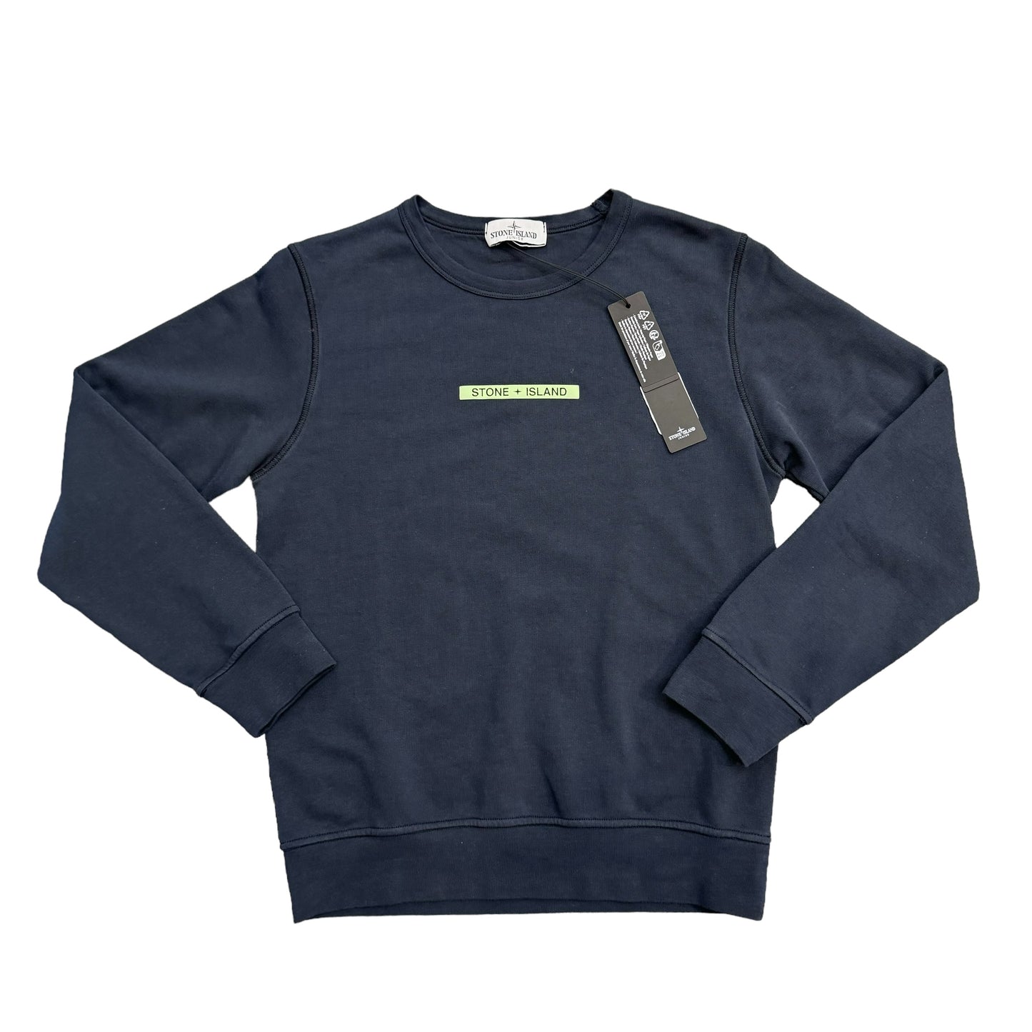 Stone Island Junior Navy Blue Micro Graphic Crew-Neck Jumper