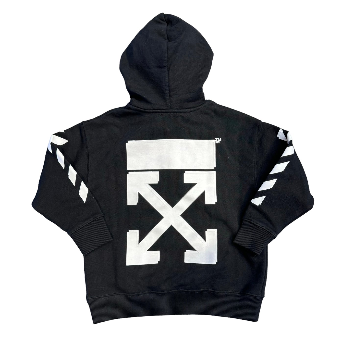 Off-White Kids Black Back Logo-Print Arrow Design Hoodie