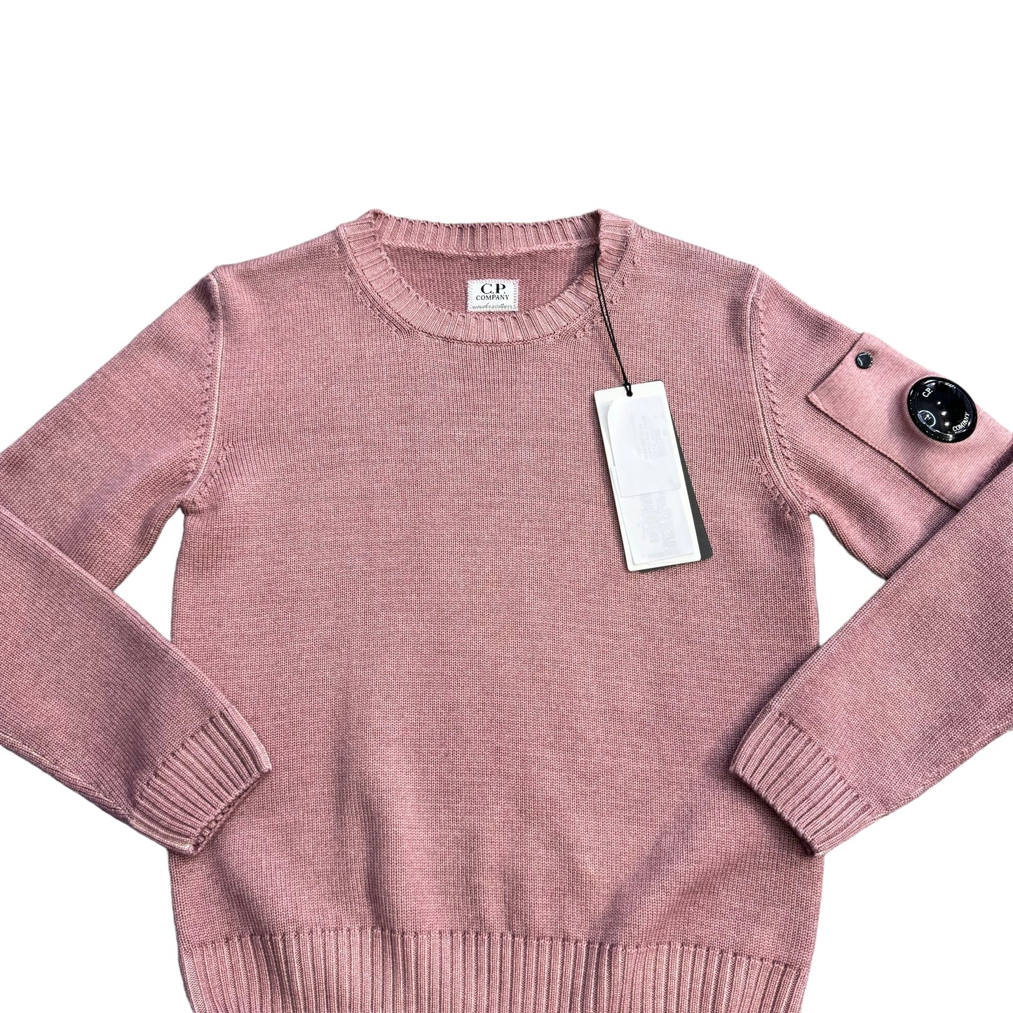 CP Company Kids Pink Knitted Crew-Neck Jumper