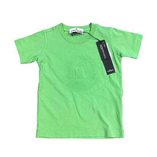 Stone Island Junior Green Garment Dyed Cotton Embroidered TShirt