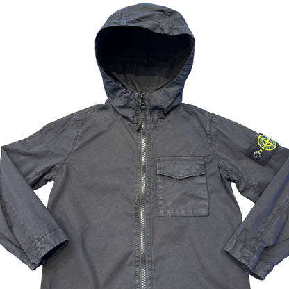 Stone Island Junior Black Hooded Overshirt Jacket