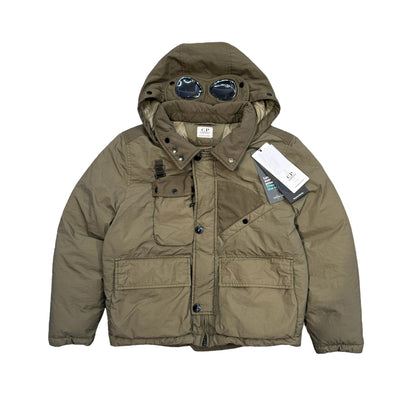 CP Company Kids Green Short Taylon L Mixed Goggle Down Jacket