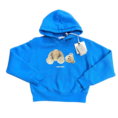 Palm Angels Kids Blue Classic Teddy Bear Design Hoodie