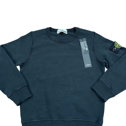 Stone Island Junior Black Compass-Patch Crew Neck Jumper