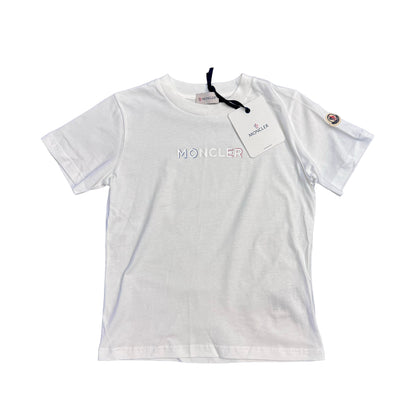 Moncler Kids White Spell Out TShirt