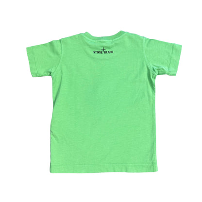 Stone Island Junior Green Garment Dyed Cotton Embroidered TShirt