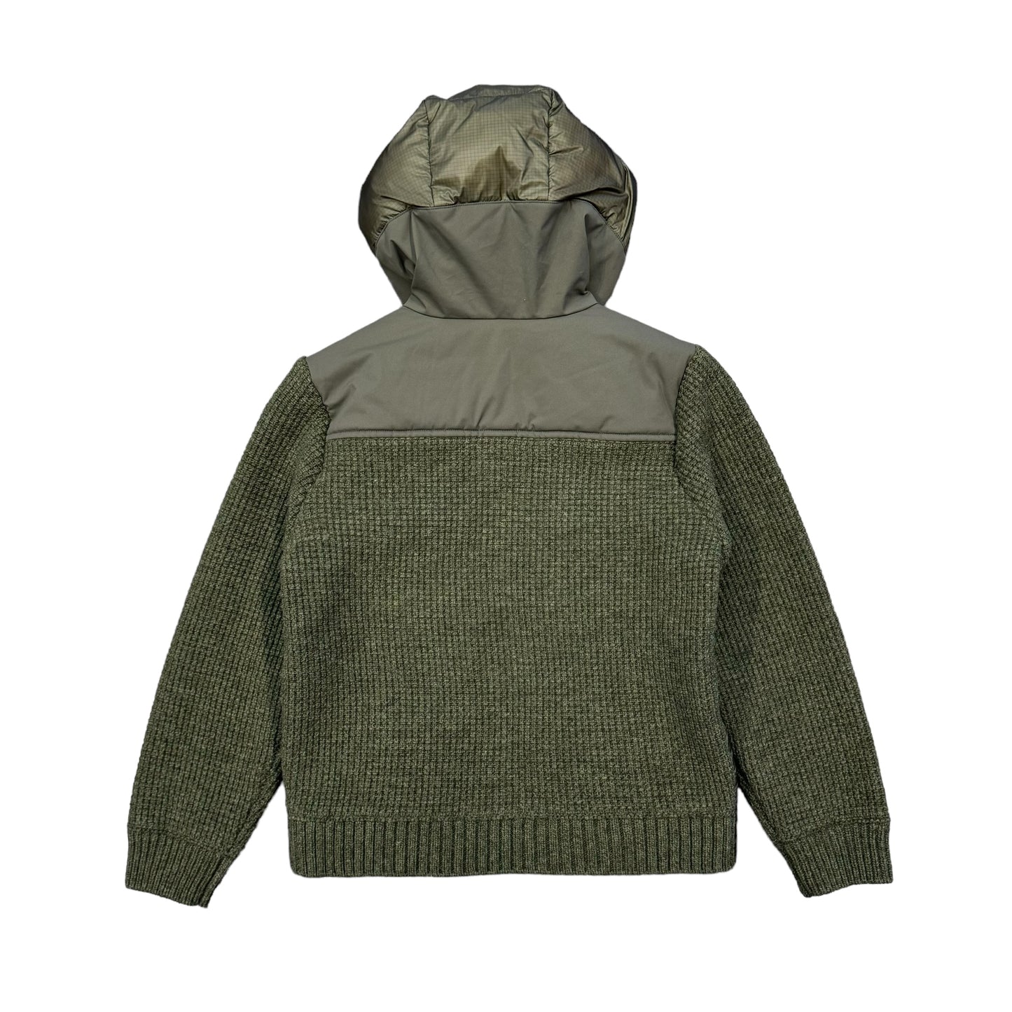 CP Company Kids Olive Night Green DD Shell Ripstop Mixed Goggle Knitted Jacket