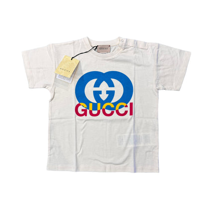 Gucci Kids Cream Classic Logo-Print TShirt