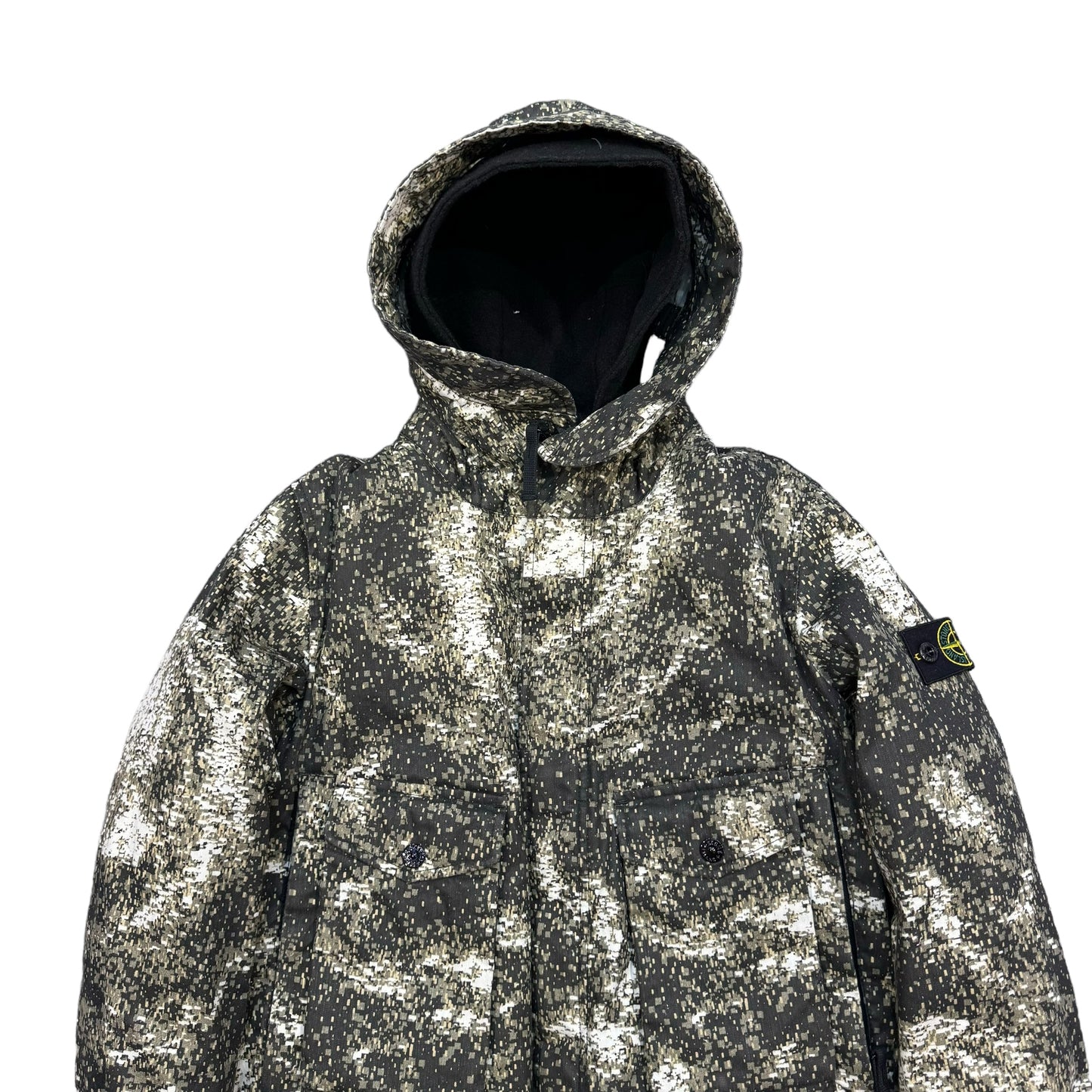 Stone Island Junior Digital Print Shell Quilted with Removable Hood Jacket