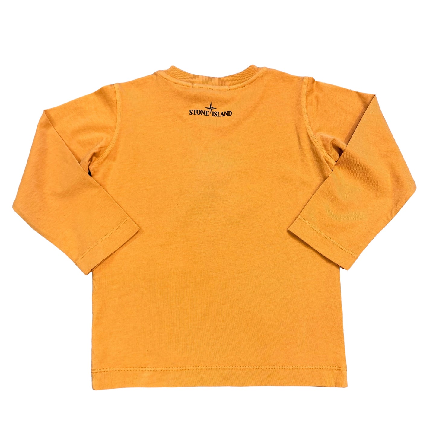 Stone Island Junior Orange Logo-Embroidered Long Sleeve TShirt