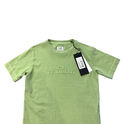 Cp Company Kids Green 3D Logo Embroidery TShirt