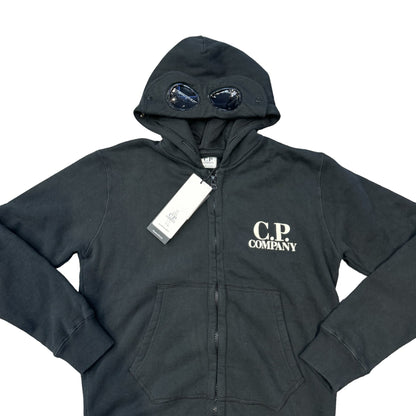 CP Company Kids Black Goggle Zip Up Hooded Jacket