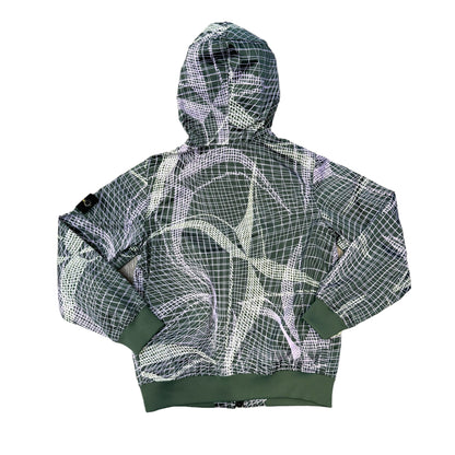 Stone Island Junior Net Print Compass-Logo Windbreaker Jacket