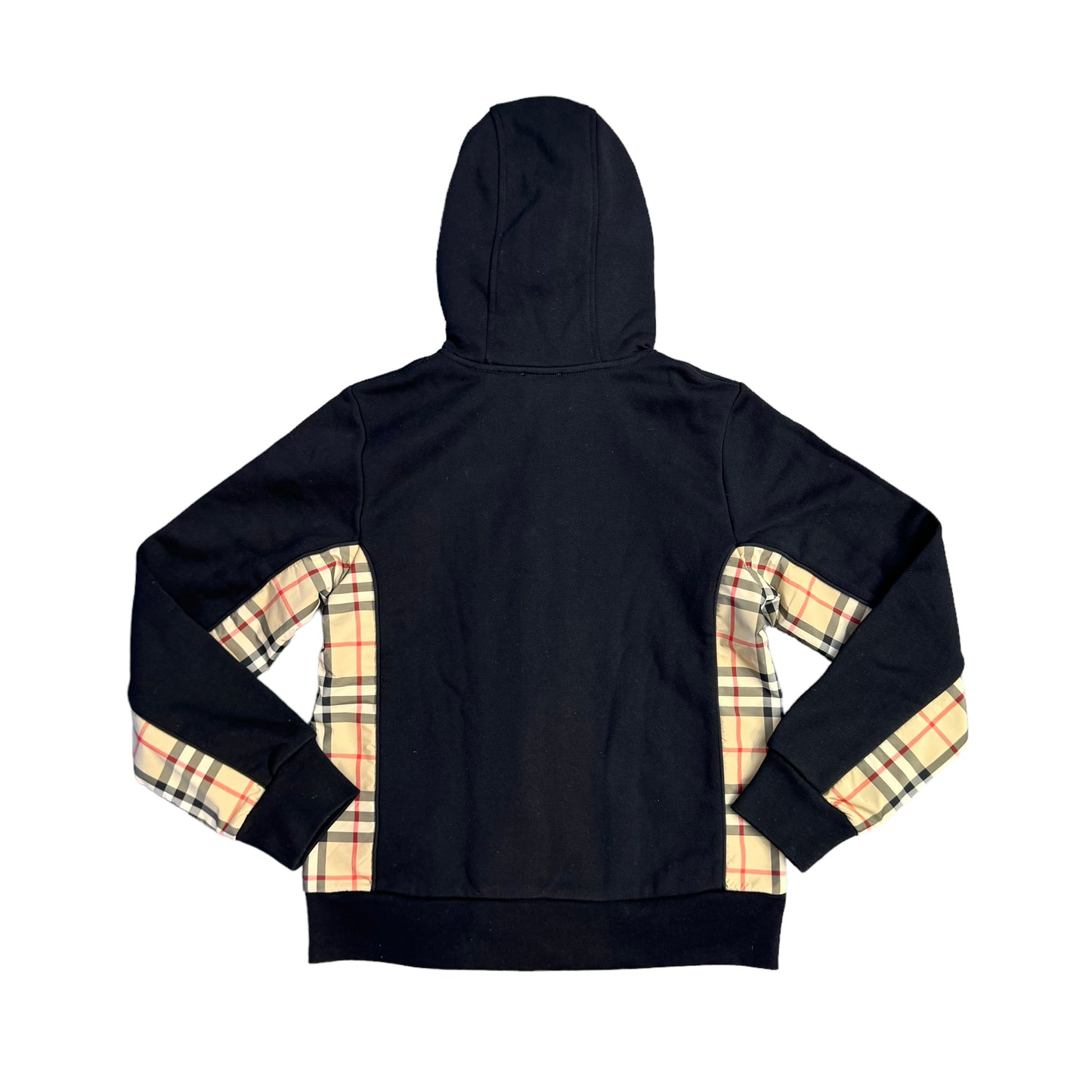 Burberry Kids Black Nolan Arch Check Zip-Up Hoodie