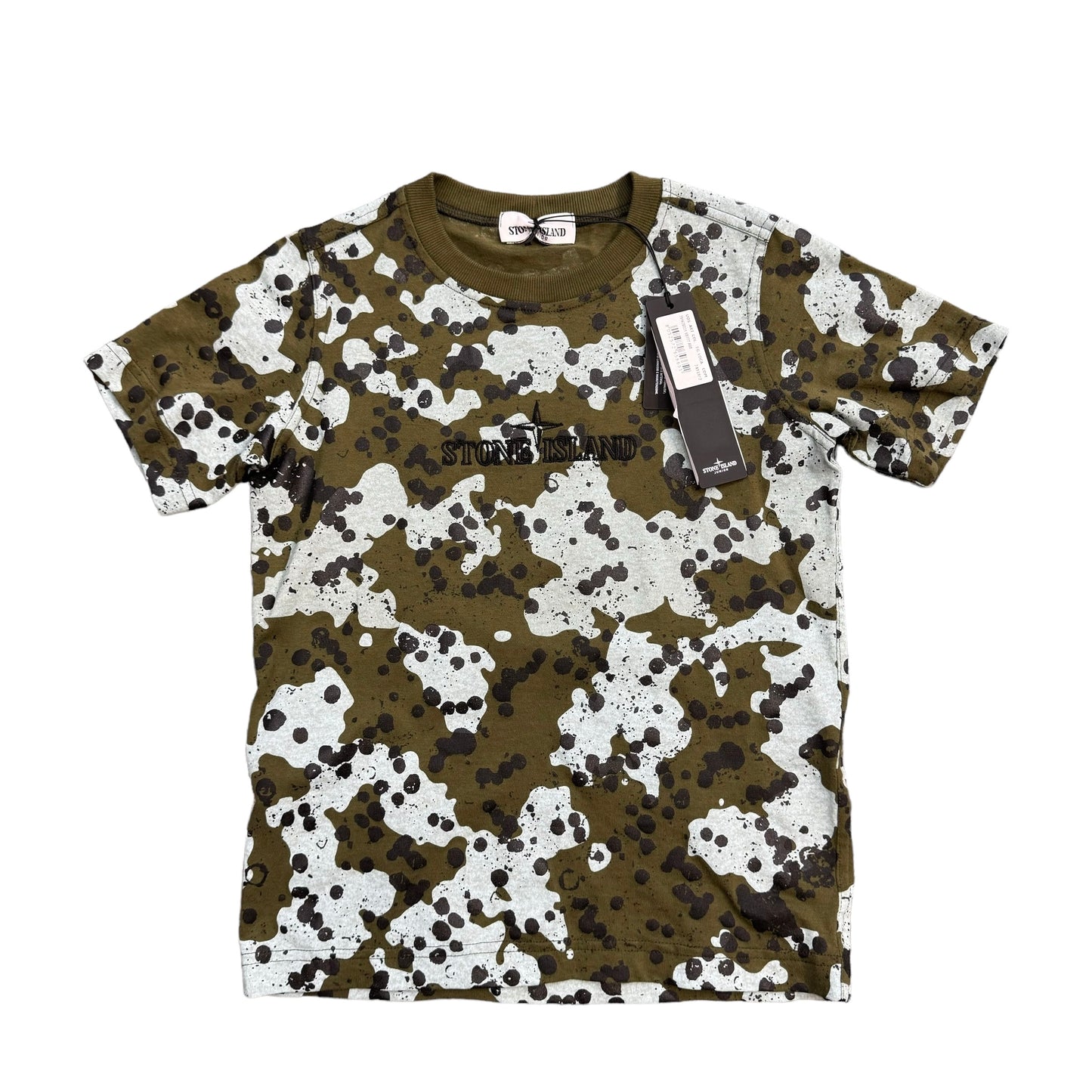 Stone Island Junior Underwater Camo Embroidered Logo TShirt