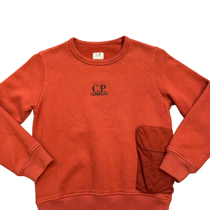 CP Company Kids Ketchup Red with Nylon Metal Pocket Crew-Neck Jumper