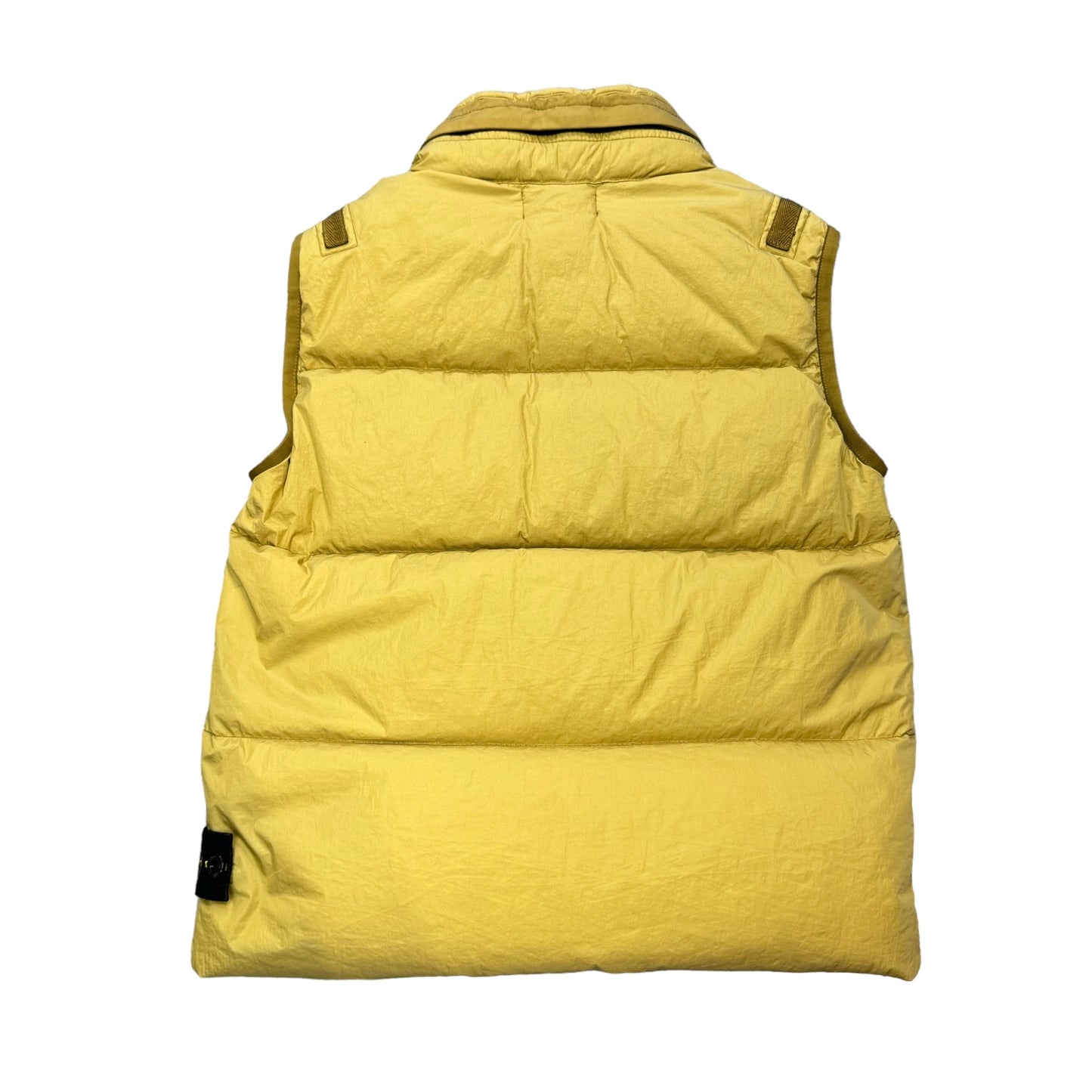 Stone Island Junior Mustard Yellow Metal Nylon Crinkle Reps R-NY Down Gilet