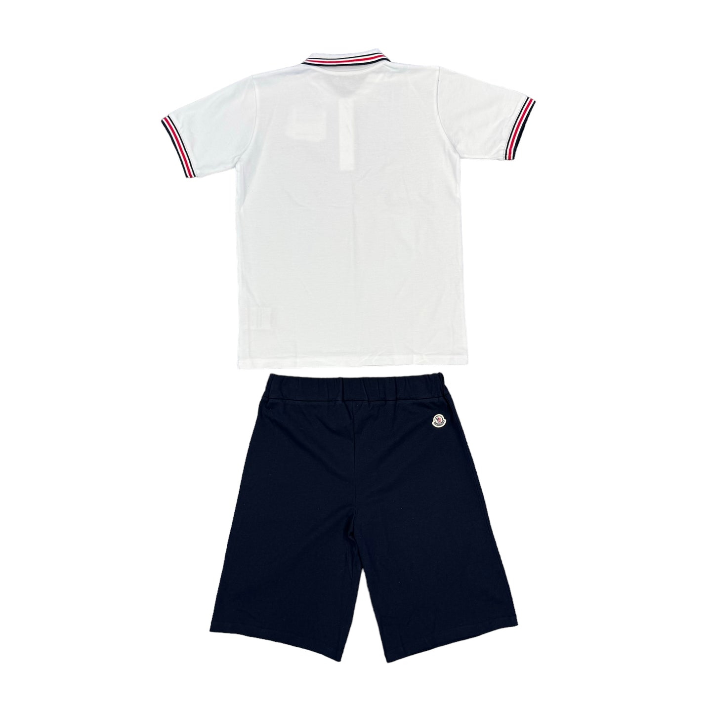 Moncler Kids White/Navy Blue Short and TShirt Set