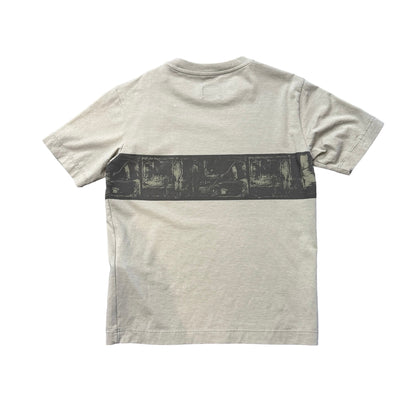 CP Company Kids Silver Seige Brown 30/1 Printed Tracery Striped TShirt