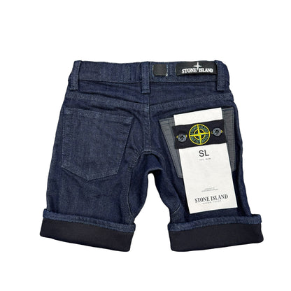 Stone Island Junior Stretch Denim Cycling Shorts