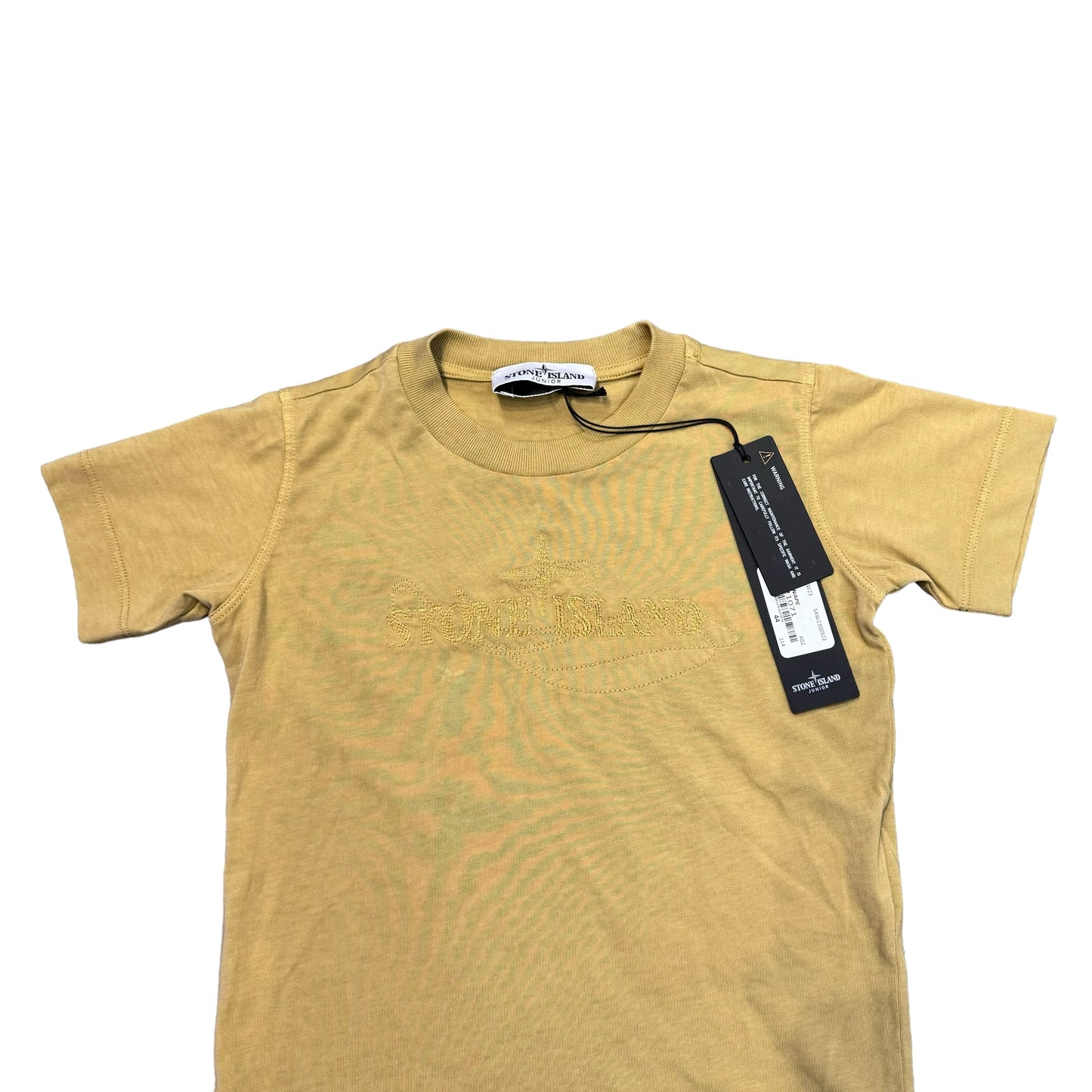 Stone Island Junior Beige Logo-Embroidery TShirt