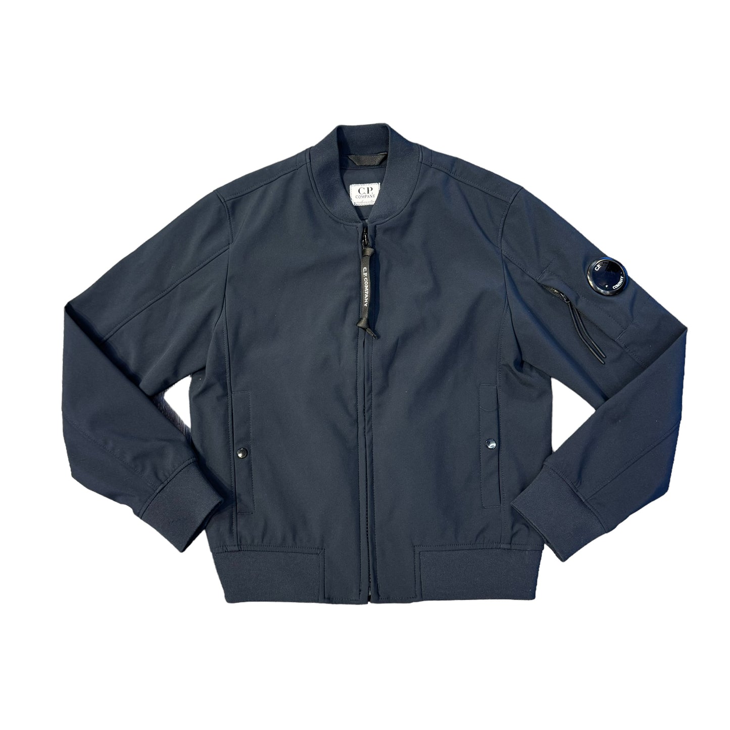 CP Company Kids Navy Blue Soft Shell Lens Bomber Jacket