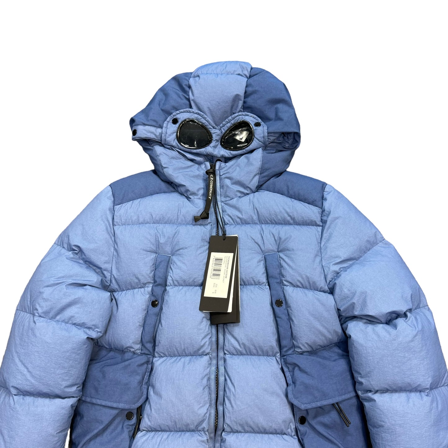 Cp Company Kids Riviera Blue Taylon L Mixed Goggle Down Coat