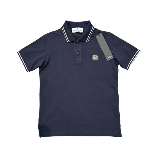 Stone Island Junior Navy Blue Box Logo Polo Shirt