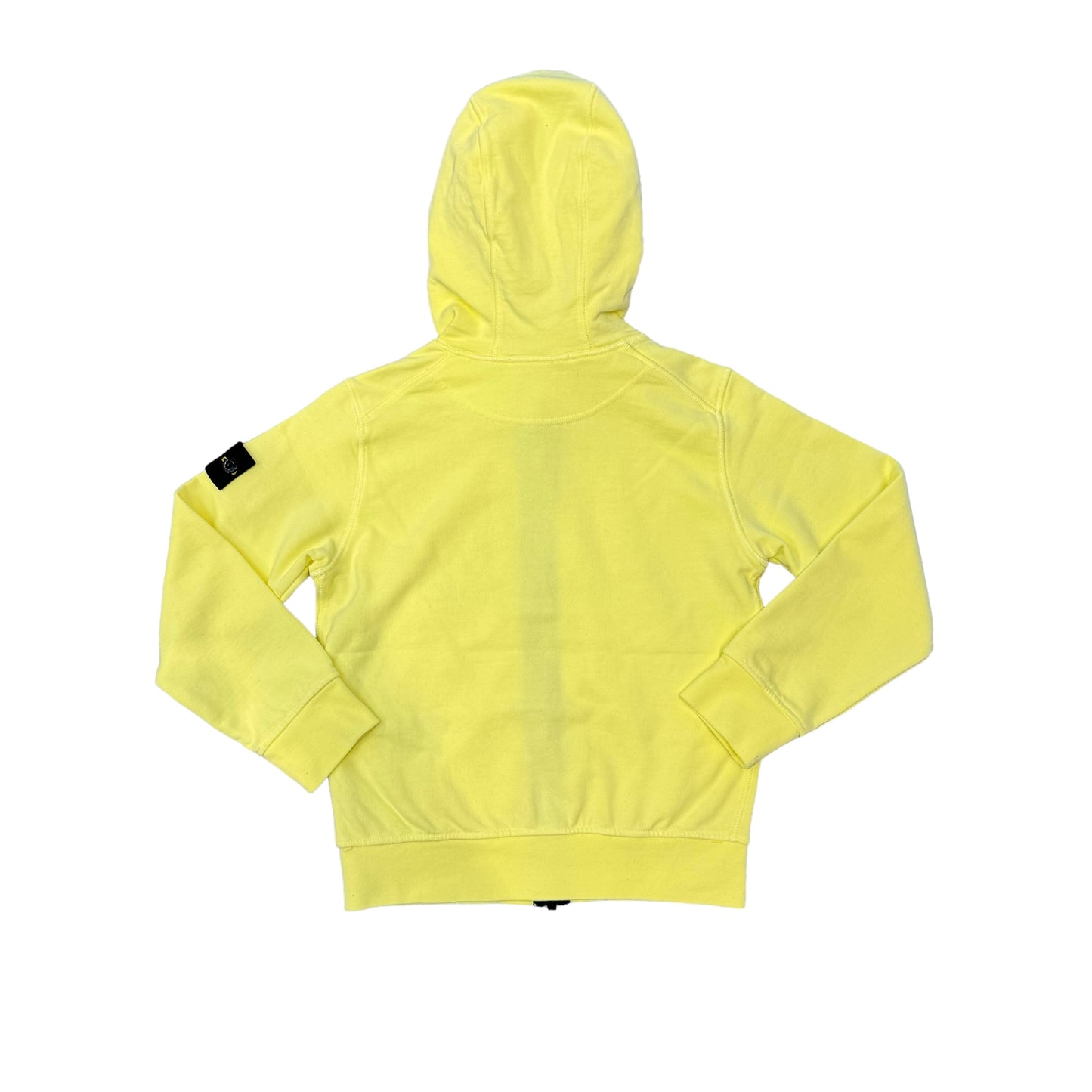 Stone Island Junior Yellow Zip Up Compass-Patch Cotton Hoodie