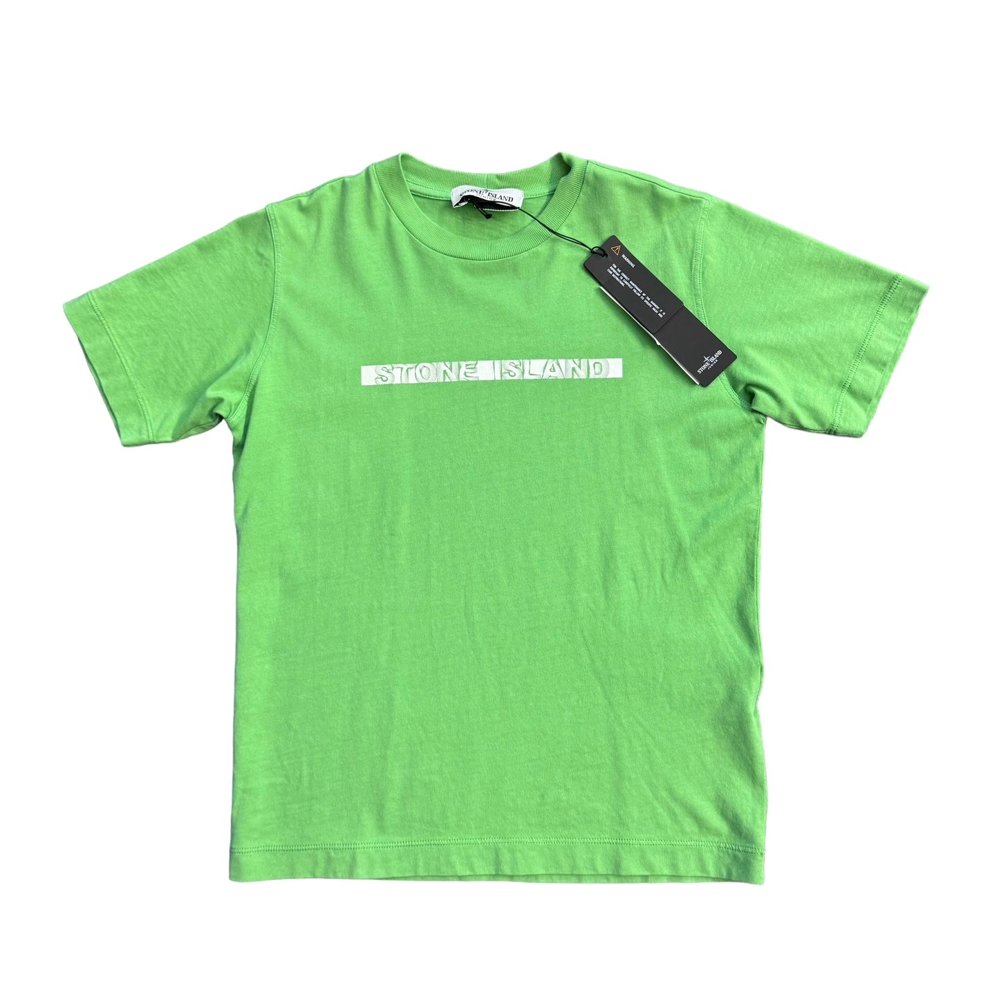 Stone Island Junior Green Logo-Print Cotton TShirt