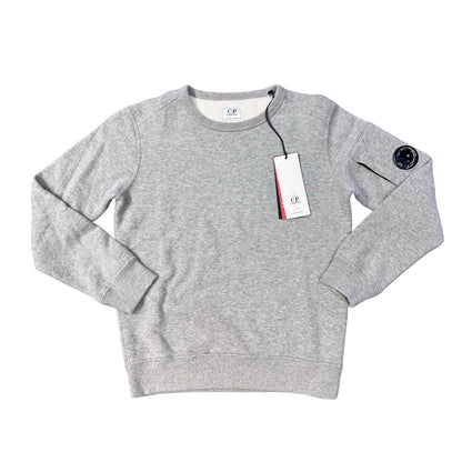 CP Company Kids Grey Basic Fleece Crewneck Jumper