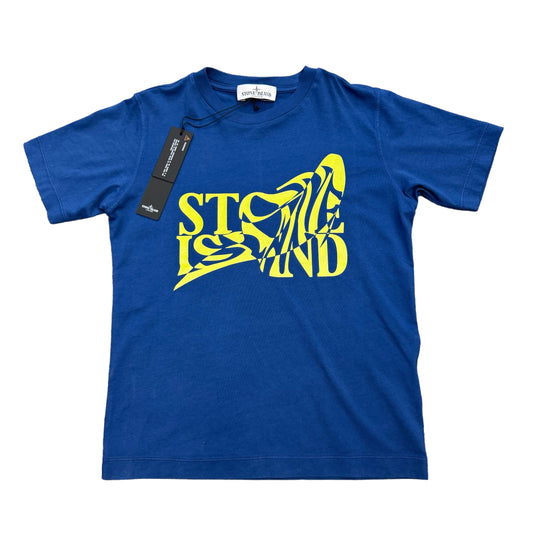 Stone Island Junior Royal Blue Front Design TShirt