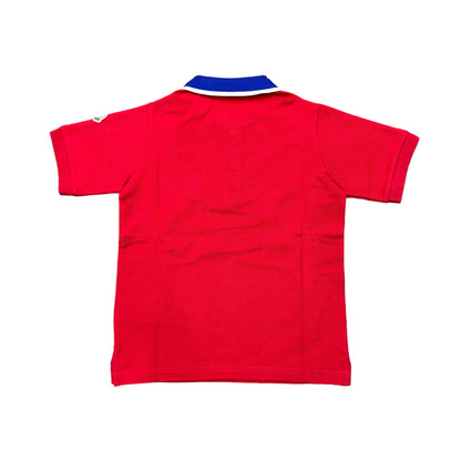 Moncler Kids Red Classic Patch Polo-Shirt