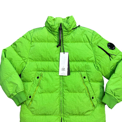 Cp Company Kids Green Garment Dyeing Down with Hidden Hood Jacket