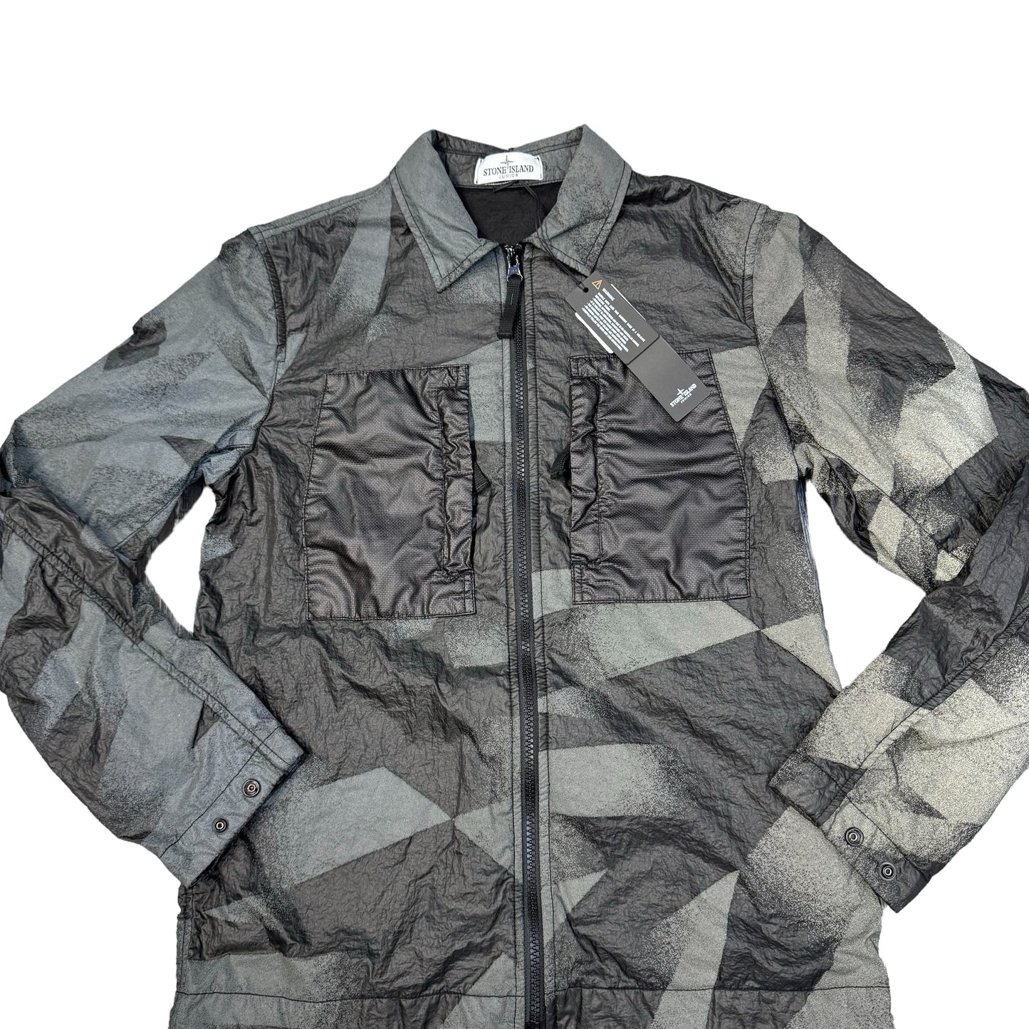 Stone Island Junior Black Reflective Overshirt Jacket