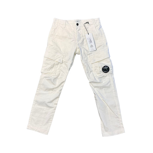 CP Company Kids White Cargo Trousers