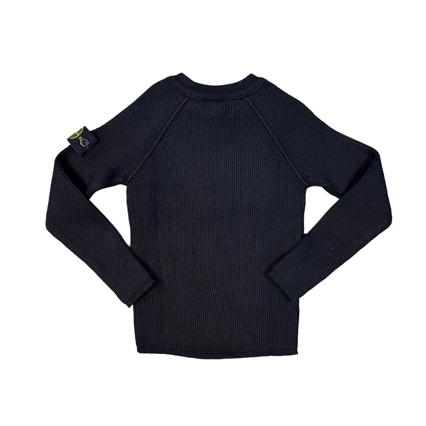 Stone Island Junior Black Woollen Crew-Neck Jumper