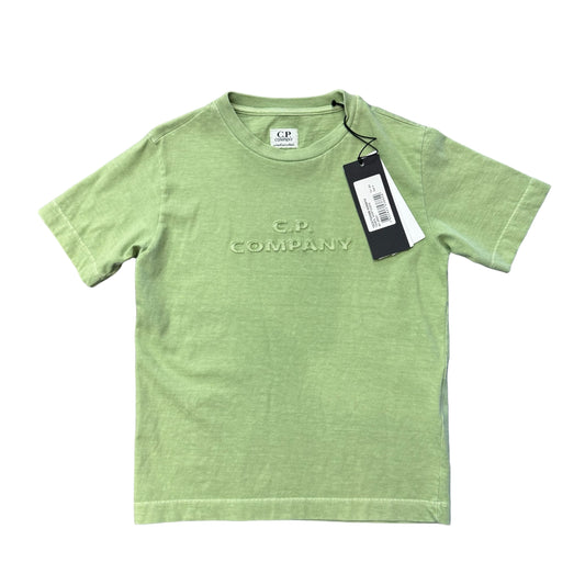 Cp Company Kids Green 3D Logo Embroidery TShirt