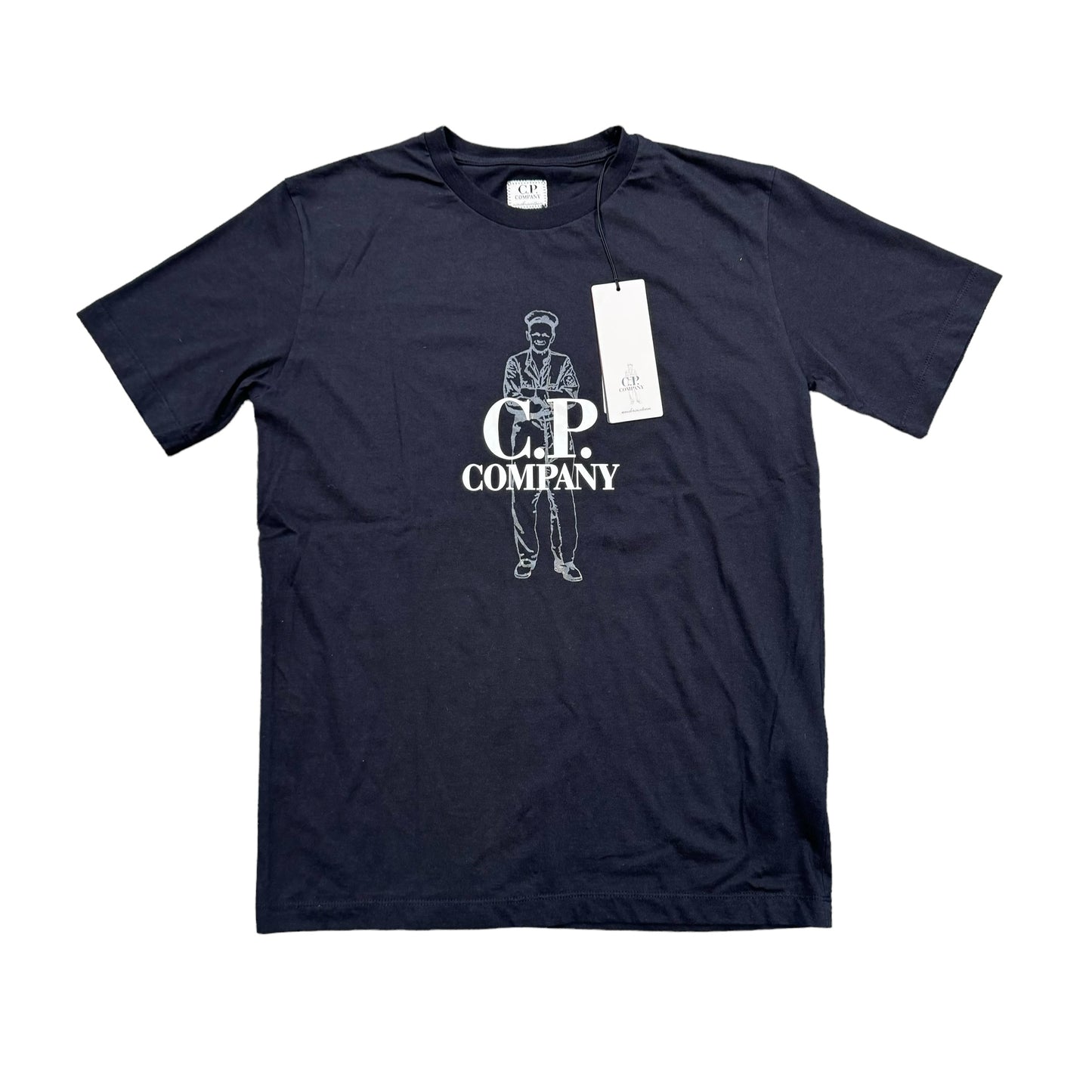 CP Company Kids Navy Blue British Sailor Design 30/1 Jersey TShirt