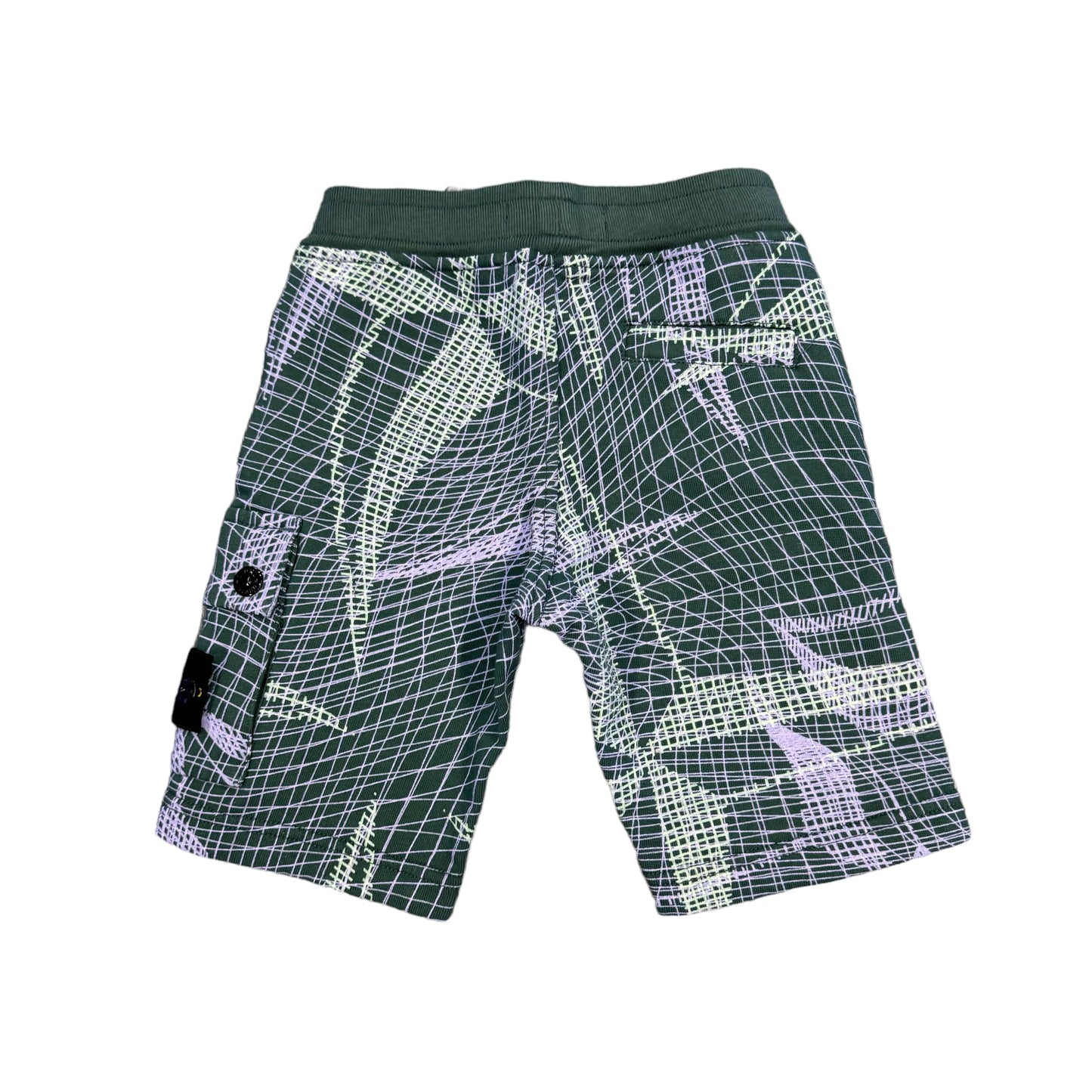 Stone Island Junior Net Print Felpa Bermuda Shorts