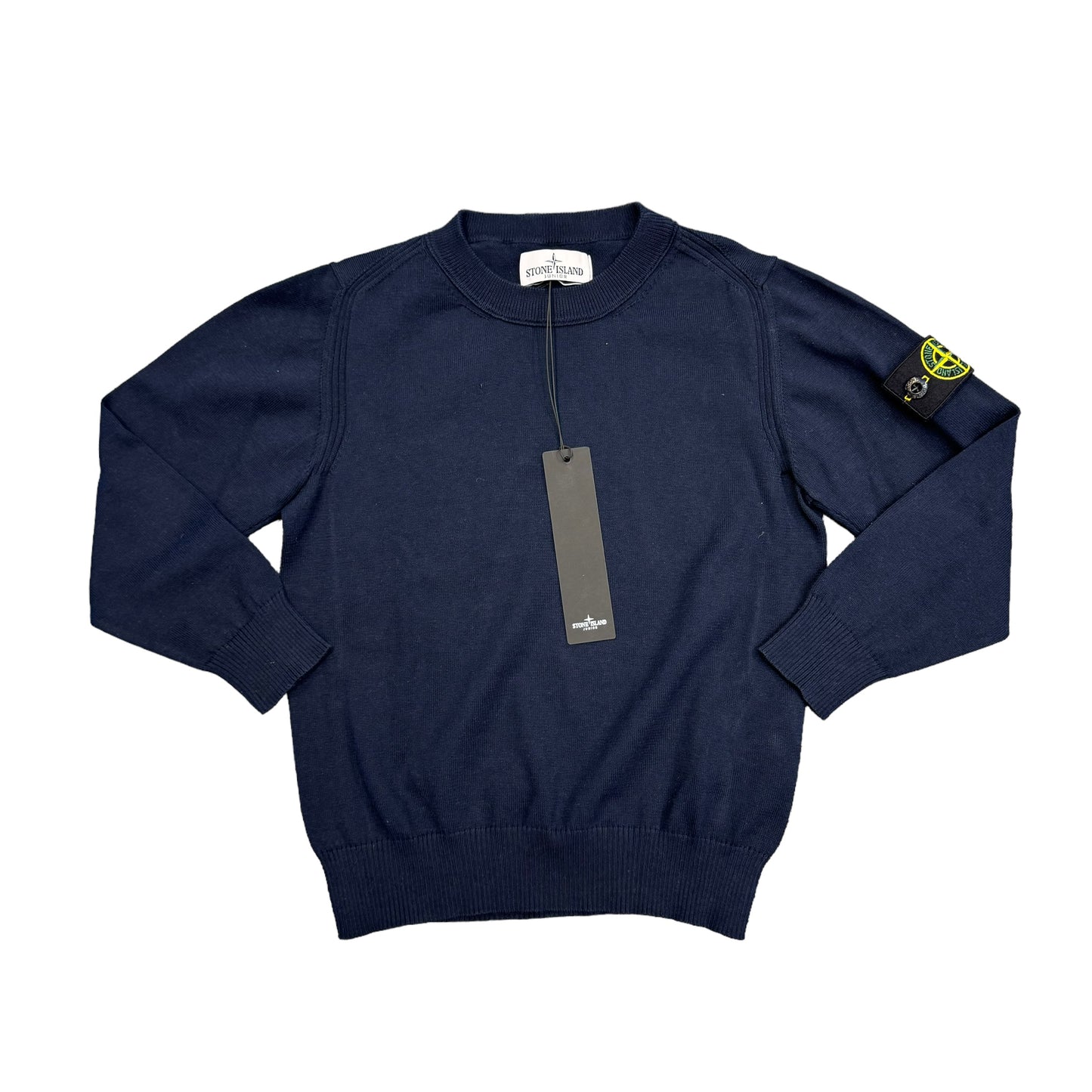 Stone Island Junior Navy Blue Woollen Kit Crew Neck Jumper