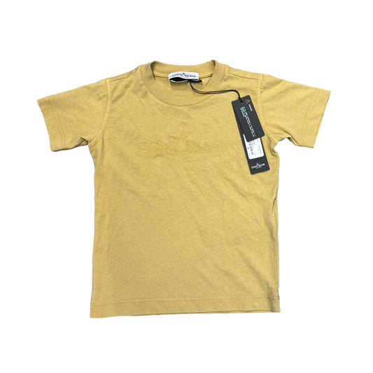 Stone Island Junior Beige Logo-Embroidery TShirt