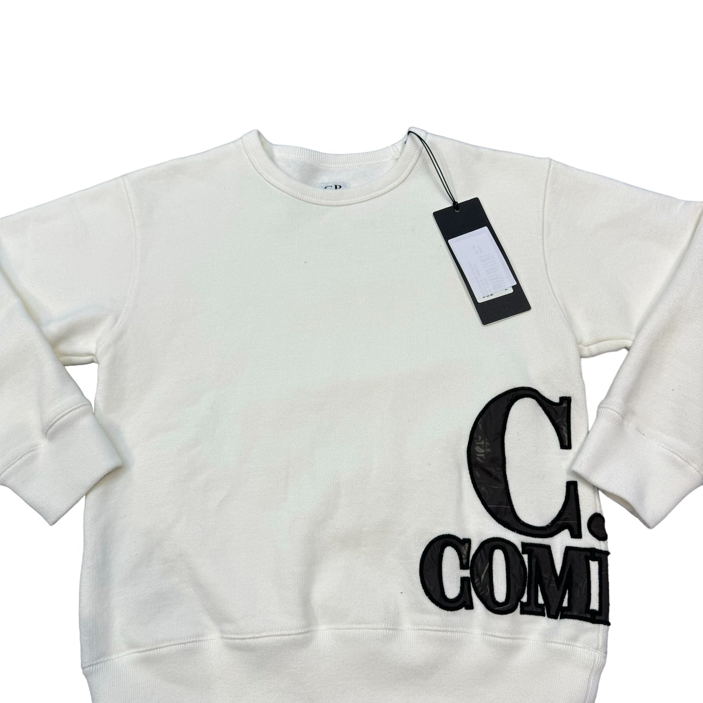 CP Company Kids Gauze White Tracery Spell Out Jumper