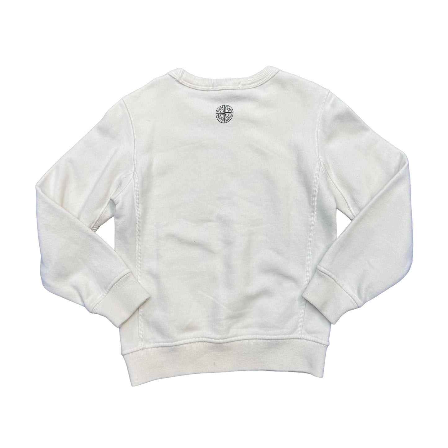 Stone Island Junior White Otherside Voyager Spell Out Jumper