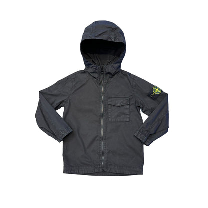 Stone Island Junior Black Hooded Overshirt Jacket